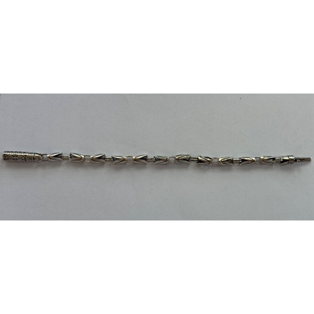 Size 7 Unbranded 925 Sterling Silver Slide Closure Bracelet w/Chinese Characters